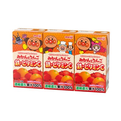 明治それいけ！アンパンマンのみかんとりんご 鉄・ビタミンC 125ml×3