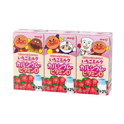 明治それいけ！アンパンマンのいちごミルク カルシウム・ビタミンD 125ml×3